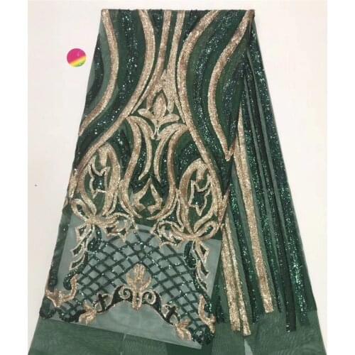 French lace fabric 5 yards JRB-7.0104 for women luxury sequins lace fabric new design