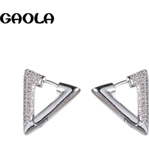 GAOLA High Quality Triangle Cubic Zirconia Stud Earrings Women Fashion Jewelry GLE6741