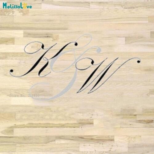 Custom Two Initials Wedding Exquisite Dancing Floor Stickers Murals Personalized 2 Colors Decals Removable YT6287
