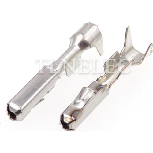 50pcs DJ625-0.6A Female Crimp Wire Terminal Pins Small Square Connector Splices For Automobile ECU Navigation CAN Gateway Plug