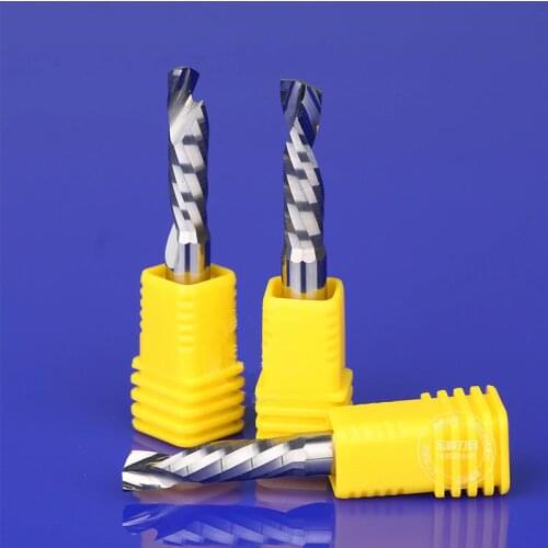 1 Piece Tungsten Steel Up-Down Cut Router Bits 1 Flute Spiral Carbide End Mill CNC Tool Cutters for Woodworking Plywood