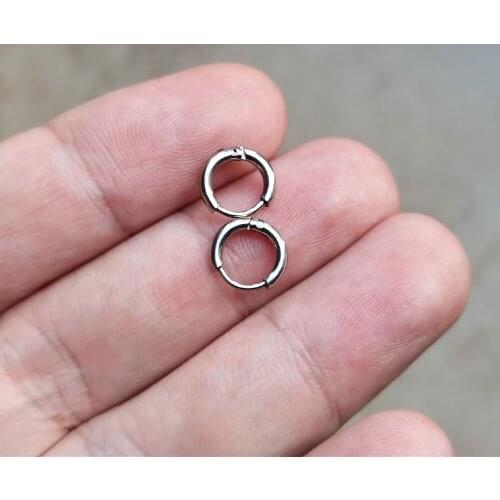 Size 9.5mm Small 1.6 Circular Hoop Earrings Ear Loop Smooth Ring Polishing 316 Stainless Steel Jewelry IP Plating Anti Allergy