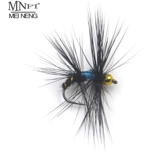 MNFT 10Pcs/lot 10# Black Hackle Golden Beard Head Nymph Flies Trout Fishing Flies