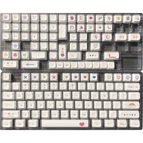 140Pcs QX1 Profile PBT Dye-Sub Custom Keycaps Set For 61/64/87/96/104/108 Keys/GH60/RK61/Matrix/Joke Gaming Keyboard - English