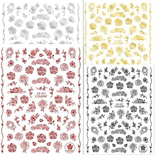 Newest CB-201 3D nail sticker decal stamping back gule DIY decoration tools for nail accessory