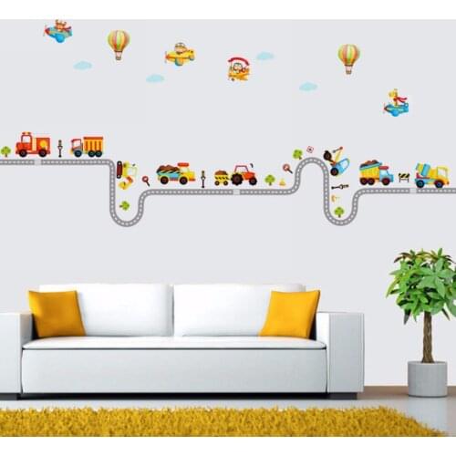 Newest Car Highway Track Wall Stickers Mural Decal Kids Baby Nursery Room Home Decor