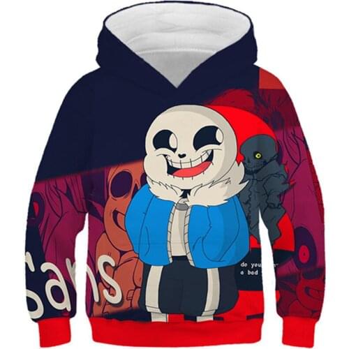 New Kids 3D Game Hoodies Boys Girls Undertale Sans Lovely Anime Hoody Sweatshirts Children Fashion Hooded Pullover Tops