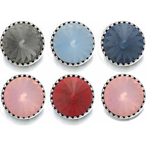 Wholesale Crystal Flower 034 Rhinestones Metal Snap Buttons Fit 12mm Snap button bracelets Earrings necklace For women