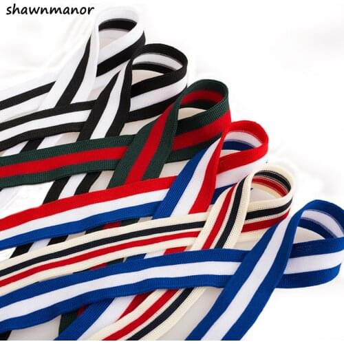 1-2.5CM Width Colored Striped Polyester Webbing For Decorate Sportswear Sweater Trousers Garment Accessories