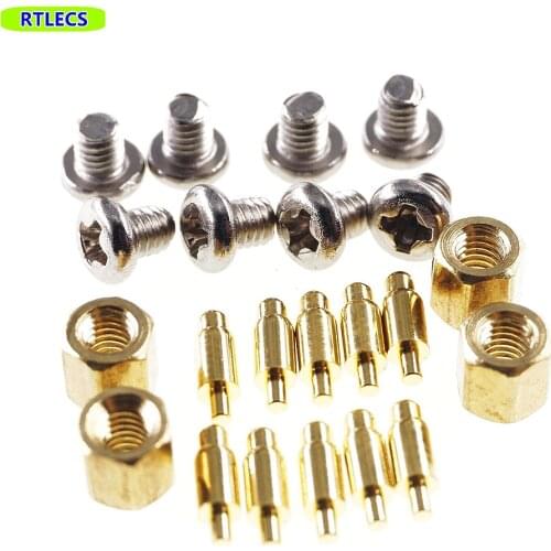 10pcs Spring Loaded Pogo Pin 4pcs M2.5x4 Spacers 8pcs M2.5x3 Bolt Apply for Raspberry Pi Zero Solderless GPIO Pogo Pin pHAT Kit