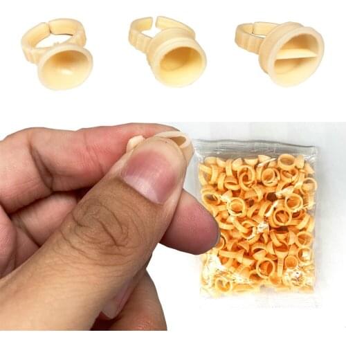 100Pcs Silicone Disposable Caps Microblading Yellow Ring Tattoo Ink Cup For Tattoo Needle Supplies Accessories Makeup Tattoo Too