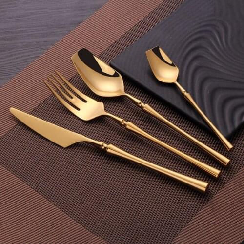 Forks Knives Spoons Dinner Set Cutlery European Wester Kitchen Dinnerware Stainless Steel Home Party Tableware Set Dropshipping