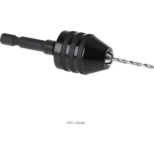 0.8-8mm Keyless Drill Bit Chuck Adapter Converter Quick Change Hex Shank 1/4"