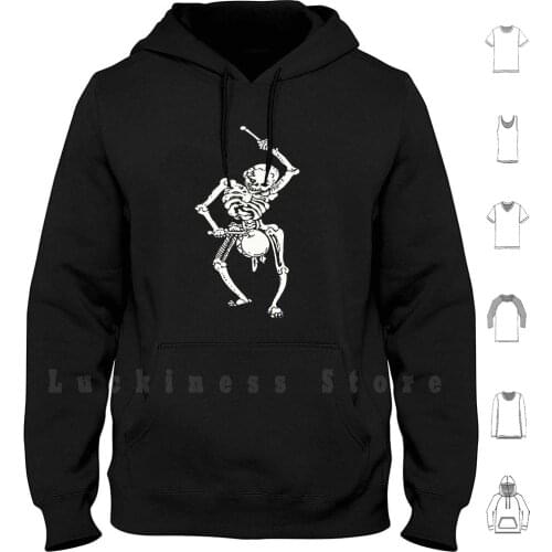 Zombie Undead Skeleton Marching And Beating A Drum Hoodies Long Sleeve Zombie Undead Living Dead