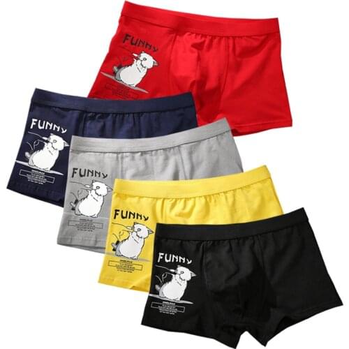 Mens Funny Panties New Boxer Gay Cotton Underpants Male Breathable Cartoon Mouse Cute Underwear Men Sexy Hot Fashion Boxers