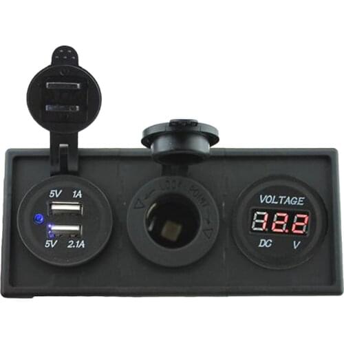 3-in-1 Universal 12 Volt Car Vehicle USB Charger Cigeretter Socket LED Display Voltmeter