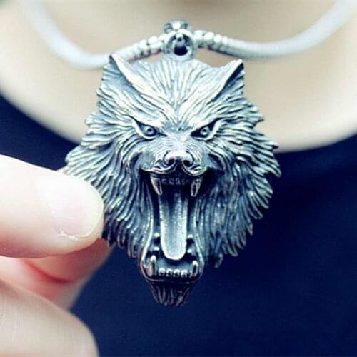 Domineering 316L Stainless Steel Wolf Head Pendant for Motorcycle Party Punk Style Animal Jewelry Men Women Hip Hop Jewelry