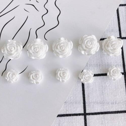 DIY jewelry accessories wholesale fun small fresh and simple white acrylic rose earrings earrings material accessories