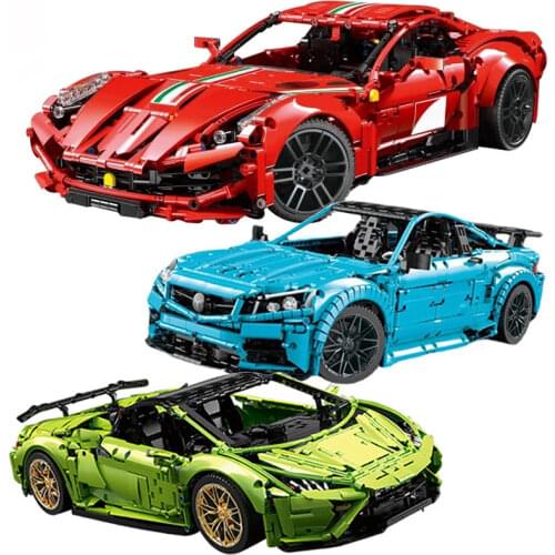 1:8 Technical Car Model Series Building Bricks Famous Sport Car EV F12 Lamborghinied Construction Adult Toys Boy Friend Gifts