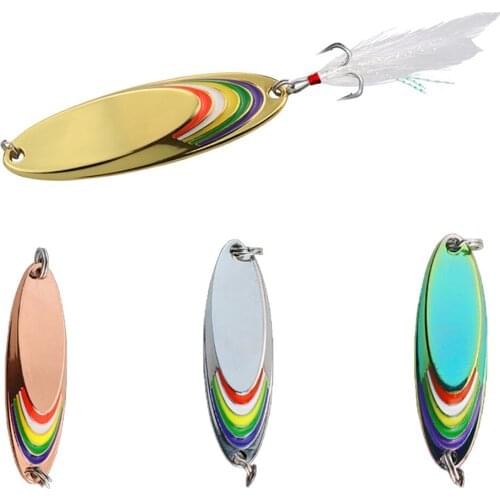 1 PCS Metal Spinner Spoon Lures With Hook Fishing Baits Sinking Hard Artificial Baits Pike Fishing Tackle Spoon Lure 5.0g-60g