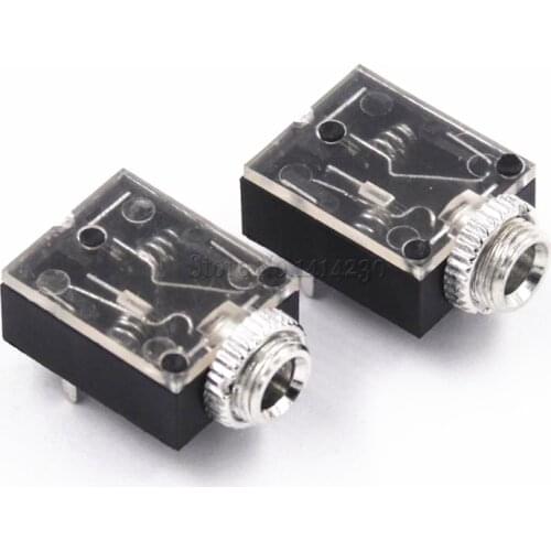 10Pcs 5 Pin 3.5mm Stereo Audio Jack Socket PCB Panel Mount for Headphone With Nut PJ-324M