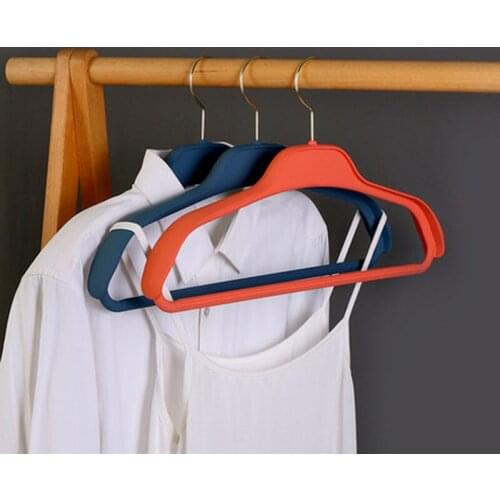 10pcs/lot Rubber Coated Hangers Non Slip Plastic Coat Hanger Ultra Slim Space Saving 360° Swivel Hook Dry and Wet Clothes Pants