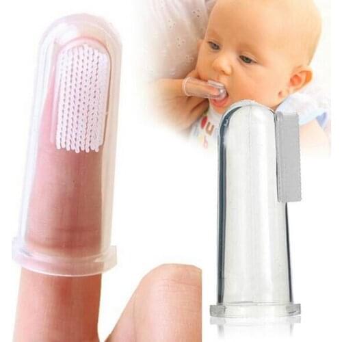 2 Pcs /lot Soft food-grade silicone Safe Baby Kids Finger Toothbrush Gum Brush For Clear Massage Free Shipping #47