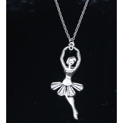 20pcs New Fashion Necklace 61x24mm ballet dancer ballerina Pendants Short Long Women Men Colar Gift Jewelry Choker