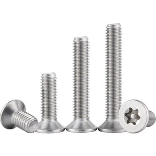 20pcs M5 304 Stainless steel Torx countersunk with column screws T&TX flat head Anti-theft bolts machine bolt 8mm-60mm long