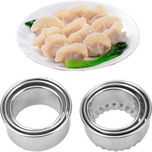 3Pcs Stainless Steel Dumpling Maker Dumpling Mould Wrapper Dough Cutter Gyoza Mold Pastry Tools Kitchen Accessories