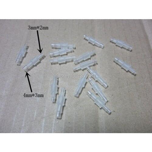 50pcs/lot Plastic ink tube connector Eco solvent printer tube connector 3X2mm to 4X3mm Mutoh Roland Mimaki ink tube connectors