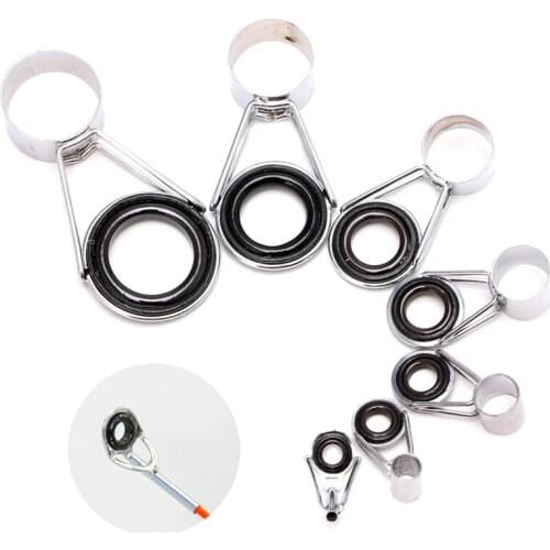 7Pcs Telescopic Fishing Rod Guides Top Ring Set Raft Fishing Repair Accessories