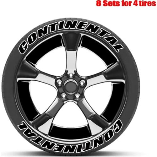 8 Sets/Lot Car Tire Outline Lettering Stickers Car Tuning Personalized Styling Car Accessories Compatible with Motorcycle Car