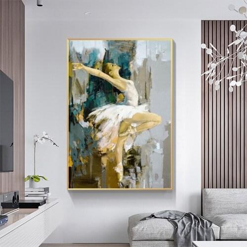 Modern Style Abstract Ballerina Canvas Painting Wall Art Nordic Posters and Prints Wall Pictures for Living Room Decoration