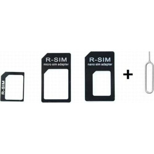 4 in 1 Nano Sim Card Adapters Micro Sim Stander Sim Card SIM Card Tools Adaptateur Adaptador For Iphone 5s 6 6 plus 7 SE Samsung