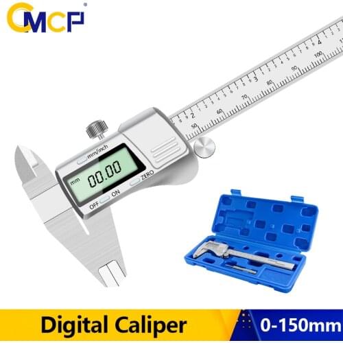 CMCP Digital Caliper Electric Caliper Stainless Steel LCD 0-150mm Vernier Caliper Gauge Measuring Rular Instruments Mircometer
