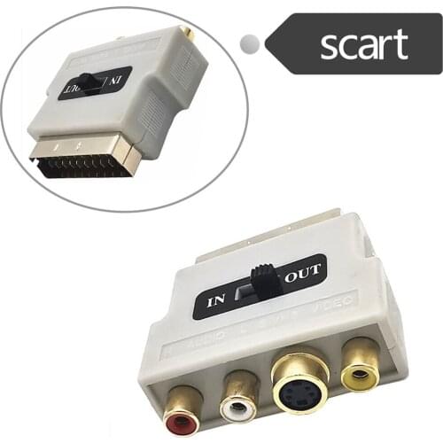 RGB SCART Male to 3 RCA Female AV Audio Video M-F Adapter Converter for TV VCR