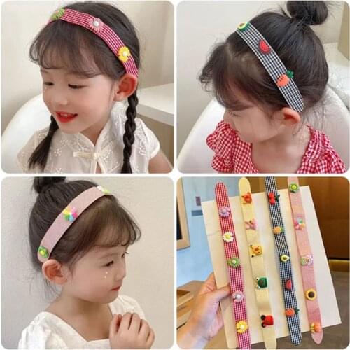 Children Cute Cartoon Flower Bangs Stick Velcro Hairbands Kids Hair Accessories Baby Girls Lovely Broken Hair Artifact Headbands