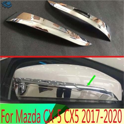 For Mazda CX-5 CX5 2017 2018 ABS chrome - plated rear - view mirror with chrome - plated top trim molding frame car styling