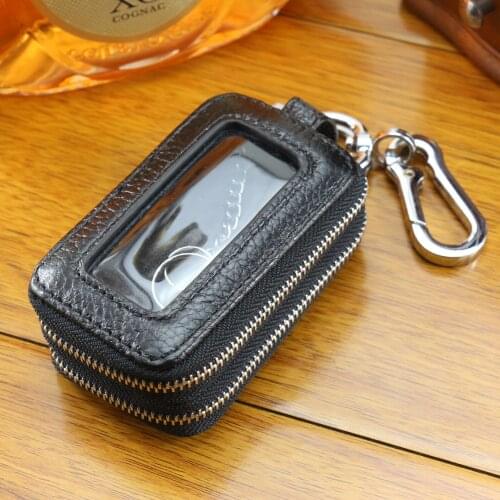 Double Layer Cow Leather Key Wallet Big Men & Women Car Key Bag Multi Function Key Case Fashion Ladies Housekeeper Key Holders