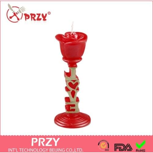 Rose Birthday Candles Mold Letters Creative Romantic Surprise Birthday Cake Candle Silicone Mold Decoration Valentines Day PRZY