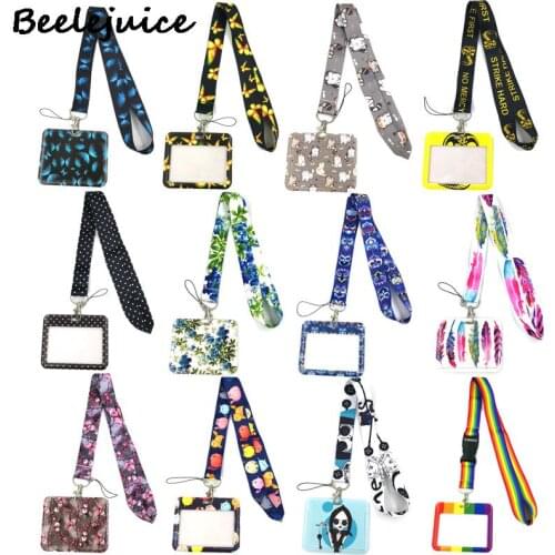 Horizontal Fashion Art Cartoon Anime Fashion Lanyards Bus ID Name Work Card Holder Accessories Decorations Kids Gifts