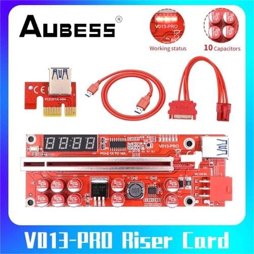 1/2/3/4/5/6/10pcs TISHRIC VER009S PCI-E PCIE Riser Card 009s PCI Express Adapter Molex 6Pin SATA to USB 3.0 Cable 1X 16X Extende