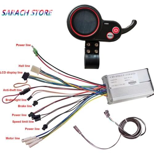 Controller and LCD for 10 inch 36V 350W500W 48V 500W800W1000W motor wheel
