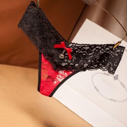 Lace Perspective Ladies Panties Sexy Underwear Transparent Thongs Womens Briefs Plus Size Brief Thong Sex Lingerie Erotic Hot LW