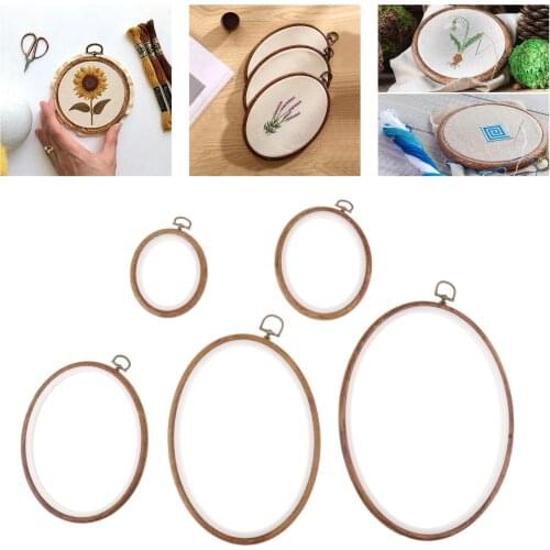 Oval Embroidery Hoops Flexible Resin Cross Stitch Hoops for DIY Festival Embroidery Crafts Art Decoration