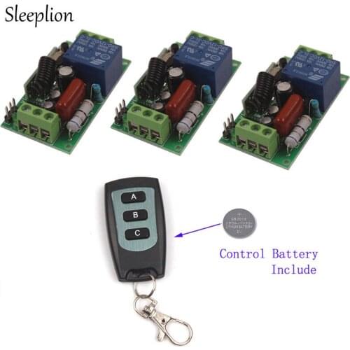 Sleeplion 220V 10A 3 CH 433Mhz Remote Control Switch Digital Remote Control 433Mhz/315MHz 220V Switch Universal LED Light Fan