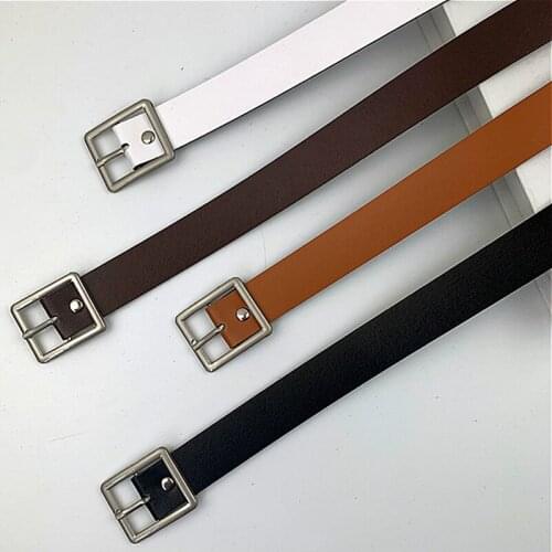 PU Leather Belt For Women Square Buckle Pin Buckle Jeans Black Belt Chic Brand Fancy Vintage Strap Female 100cm