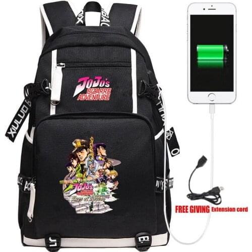 New JoJos Bizarre Adventure Backpack Unisex Travel Shoulder Laptop Bags Cosplay Anime Kids Teens School Student Bags Bookbag