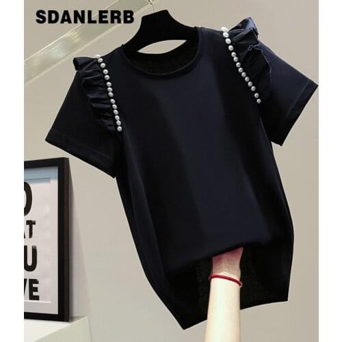 Женские однотонные футболки SDANLERB China At AliExpress